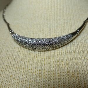 Vintage Silver necklace small diamonds